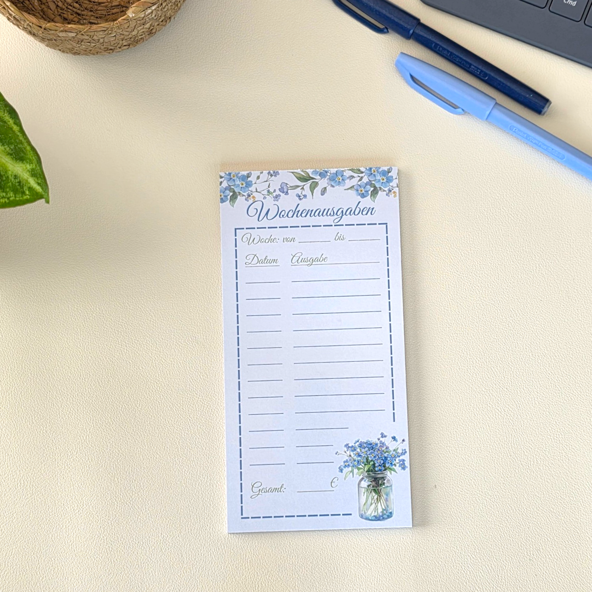 Wochenausgabentracker BlueFlower-Kollektion