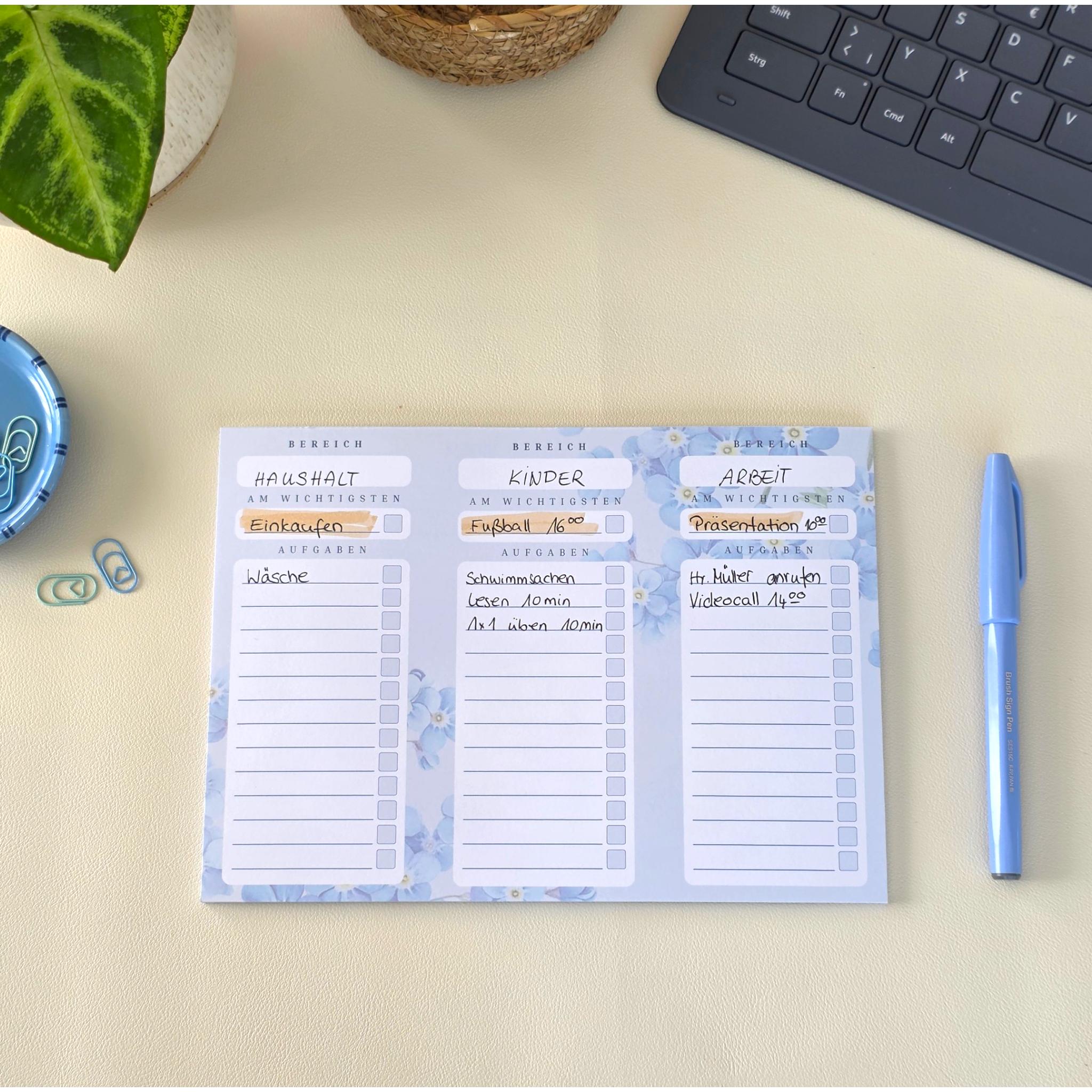 MoreFocus To-Do-Liste | BlueFlower-Kollektion