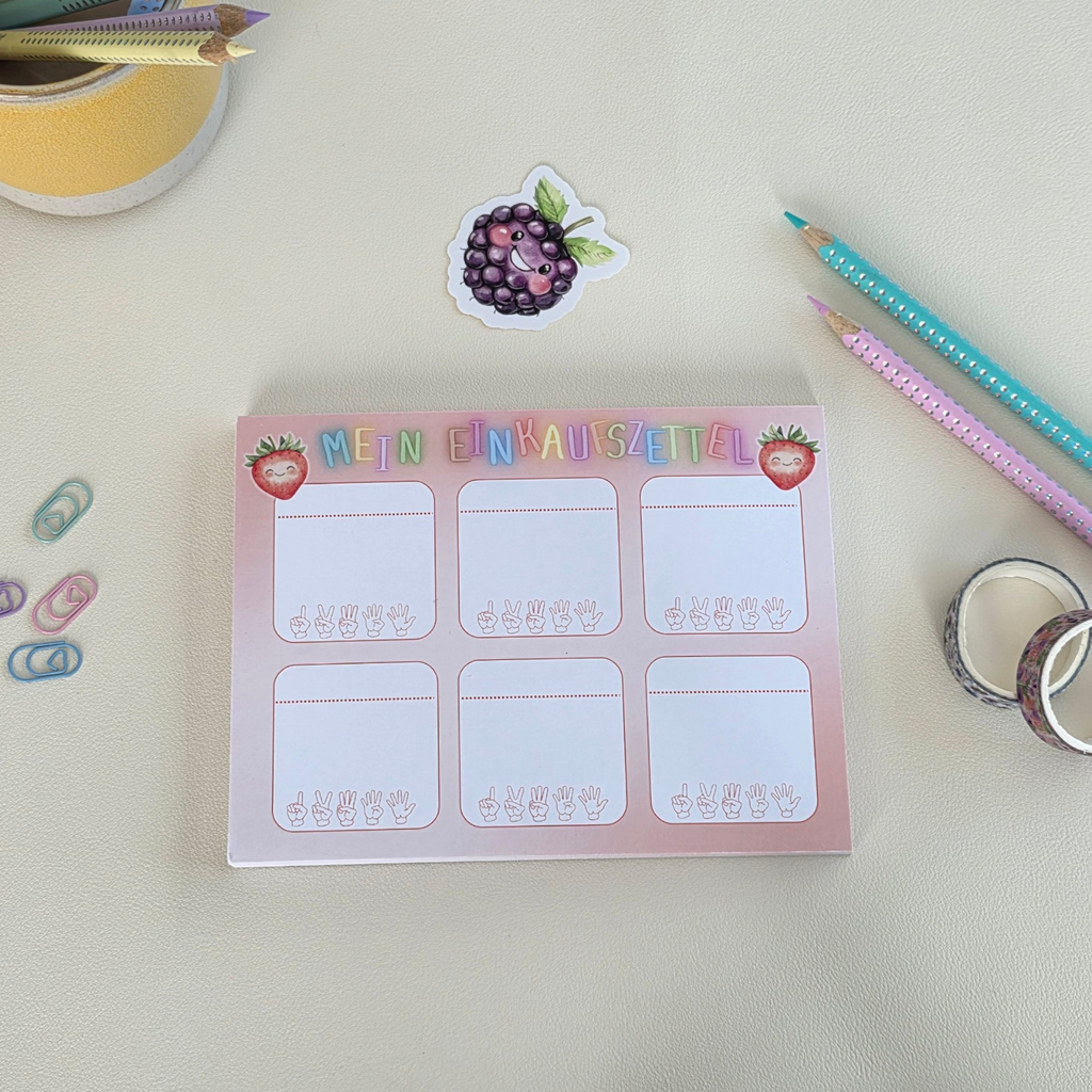 Kinder-Einkaufszettel | Erdbeere