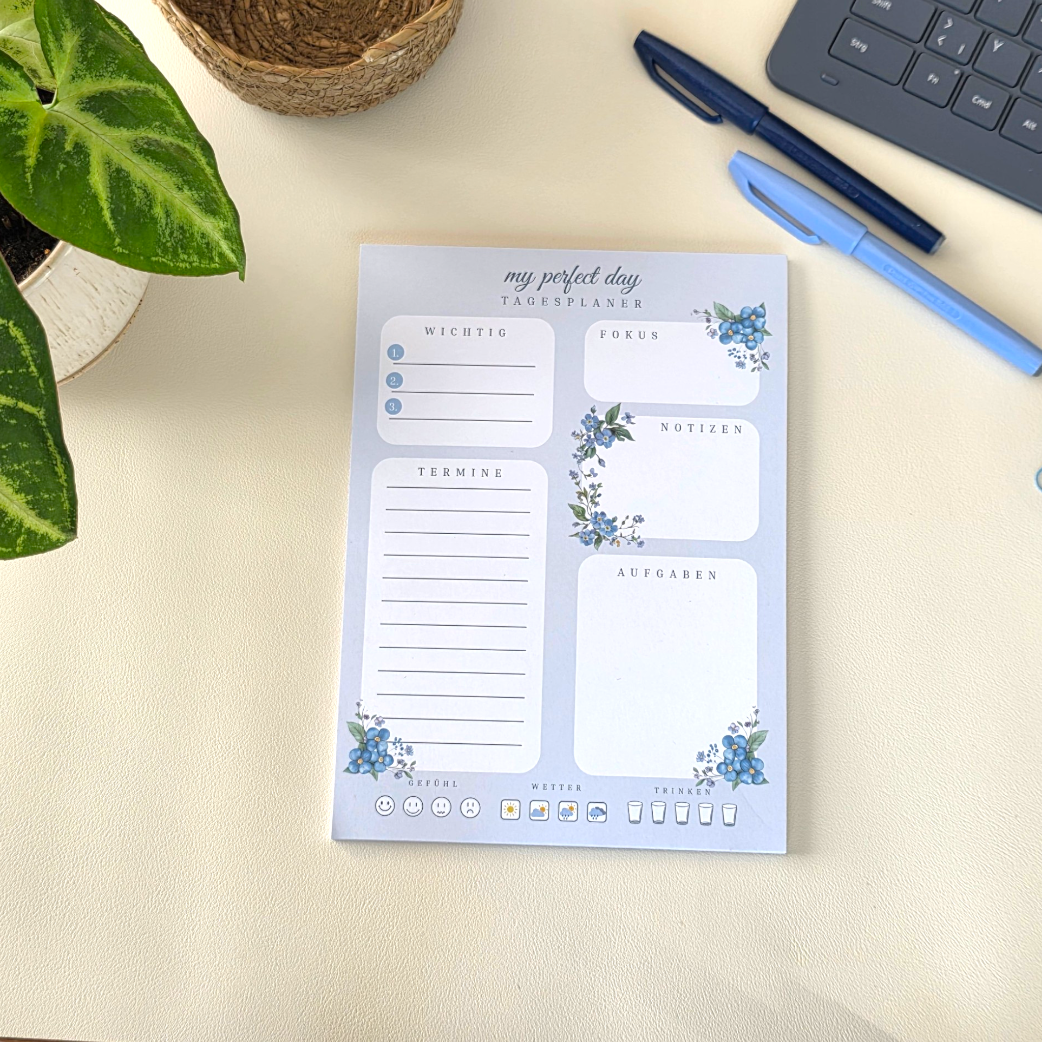 Tagesplaner BlueFlower-Kollektion