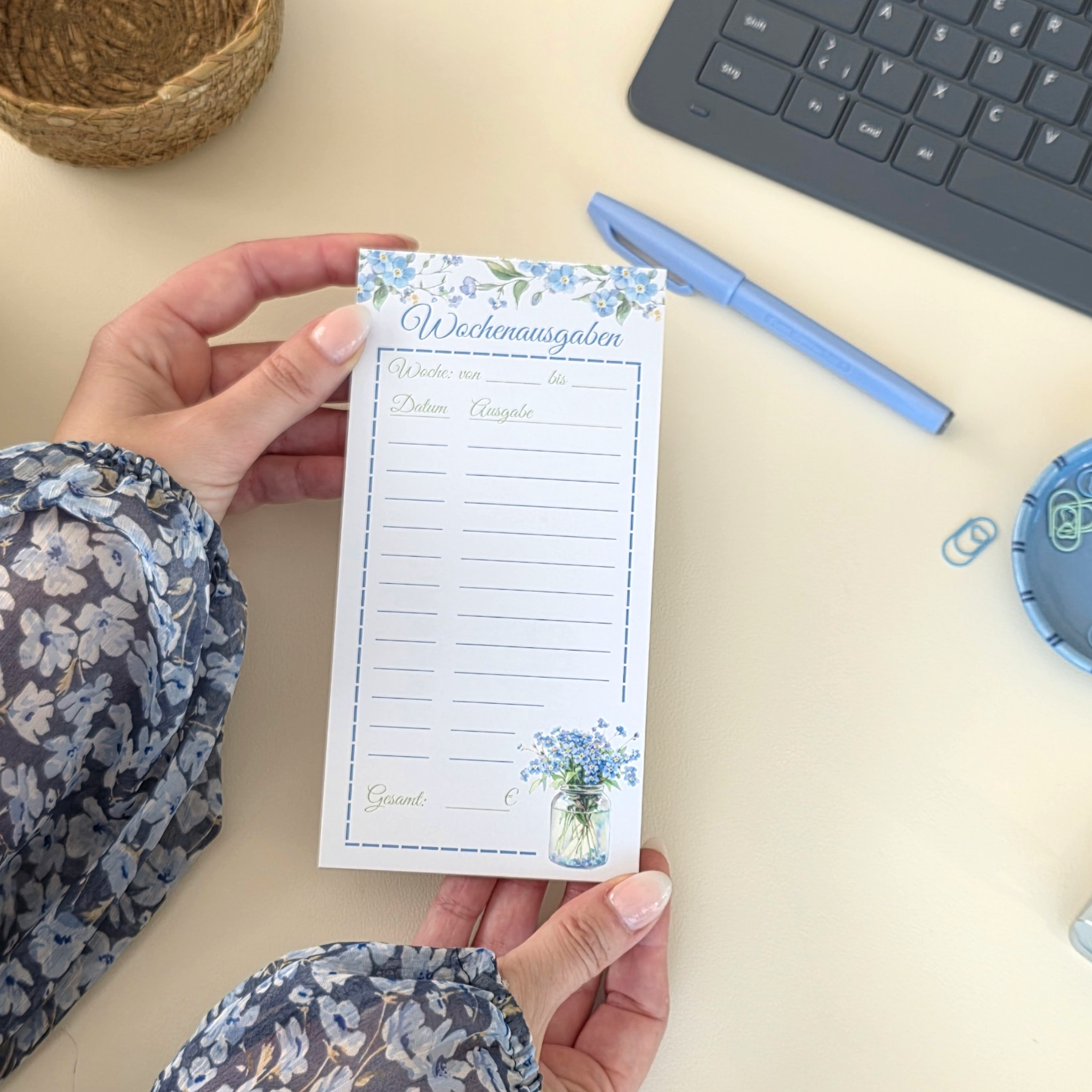 Wochenausgabentracker BlueFlower-Kollektion